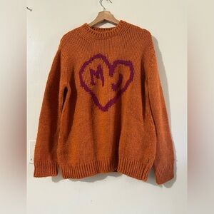 Marc Jacobs Orange Sweater with Purple Heart